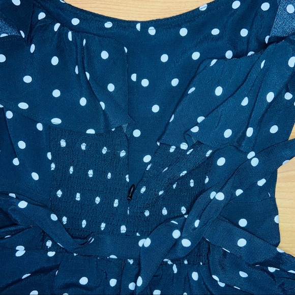 Zara Off The Shoulder Polka Dot Skater Dress - Picture 5 of 6